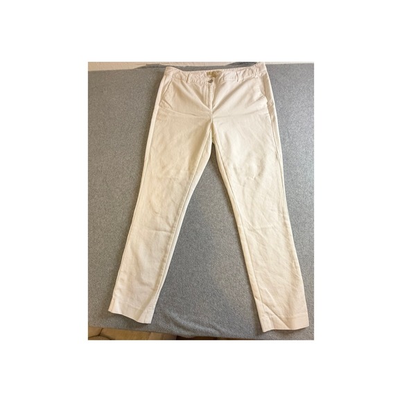 Michael Kors Pants - Michael Kors Womens White Slim Leg Stretch Cotton Trousers Pants Size 10
